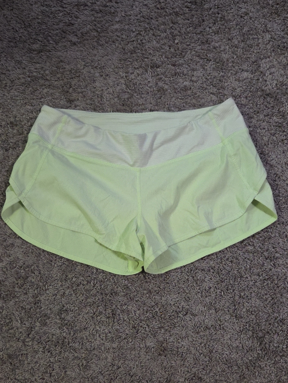 lululemon athletica Lime Green Layered Hem Athletic Shorts